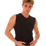 Smanicato scollo a V Enrico Coveri et1003 in cotone elasticizzato