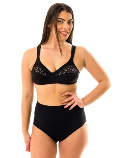 Reggiseno senza ferretto Gios 985 cotone e pizzo spalline larghe